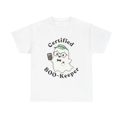 Certified BOO-Keeper T-Shirt — Cute Ghost Halloween Tee for Kids &amp; Adults