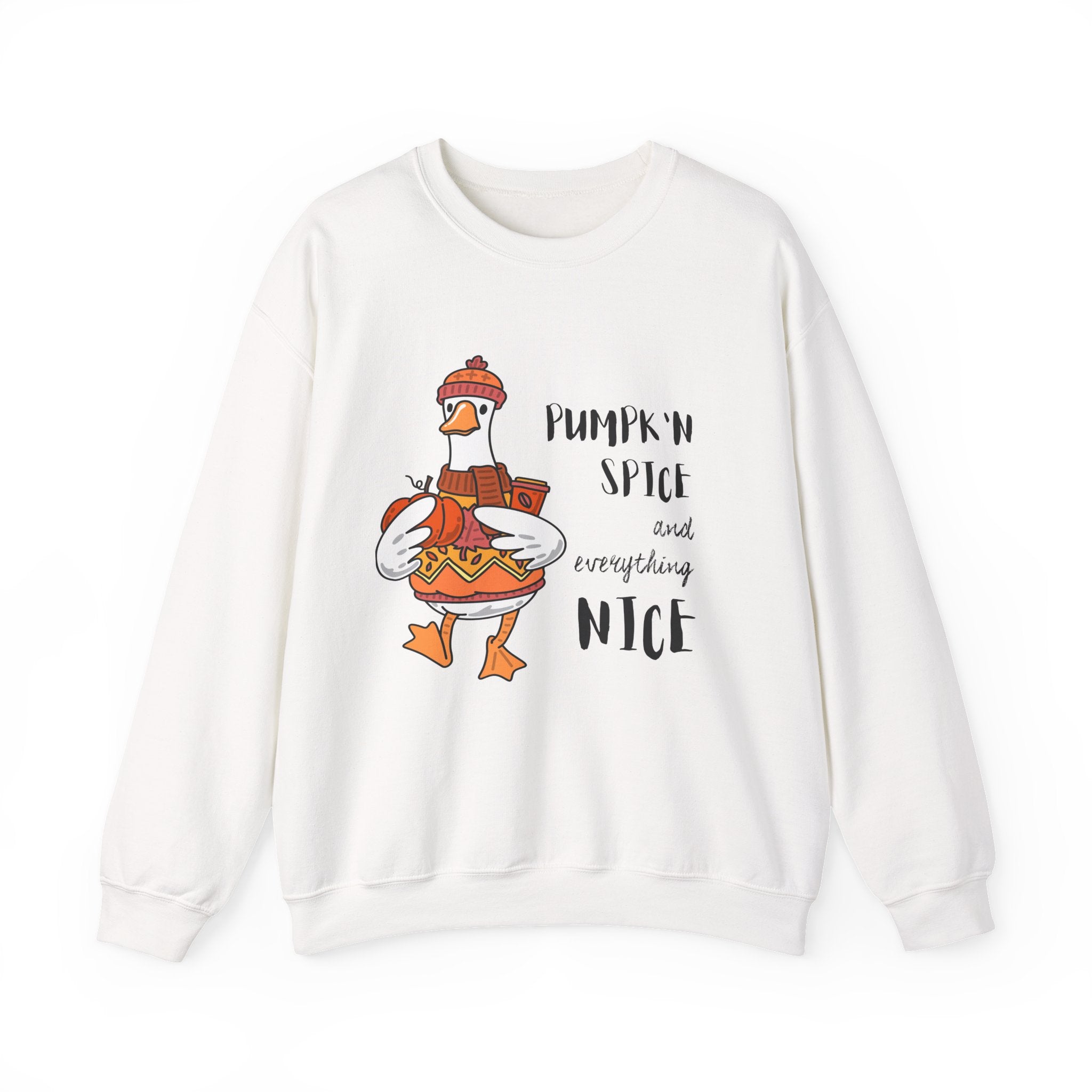 Pumpkin Spice and Everything Nice Shirt, Cute Fall Duck Tee, Cozy Autumn Coffee Lover Gift, PSL Season Sweater Weather Top