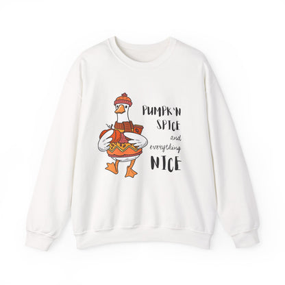 Pumpkin Spice and Everything Nice Shirt, Cute Fall Duck Tee, Cozy Autumn Coffee Lover Gift, PSL Season Sweater Weather Top