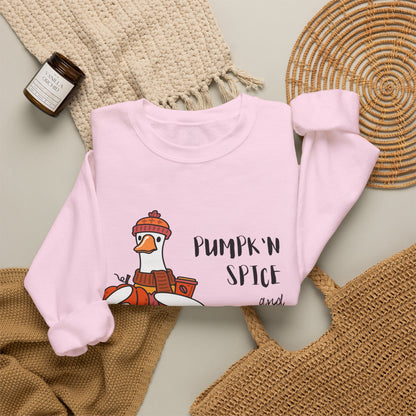 Pumpkin Spice and Everything Nice Shirt, Cute Fall Duck Tee, Cozy Autumn Coffee Lover Gift, PSL Season Sweater Weather Top