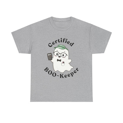 Certified BOO-Keeper T-Shirt — Cute Ghost Halloween Tee for Kids &amp; Adults