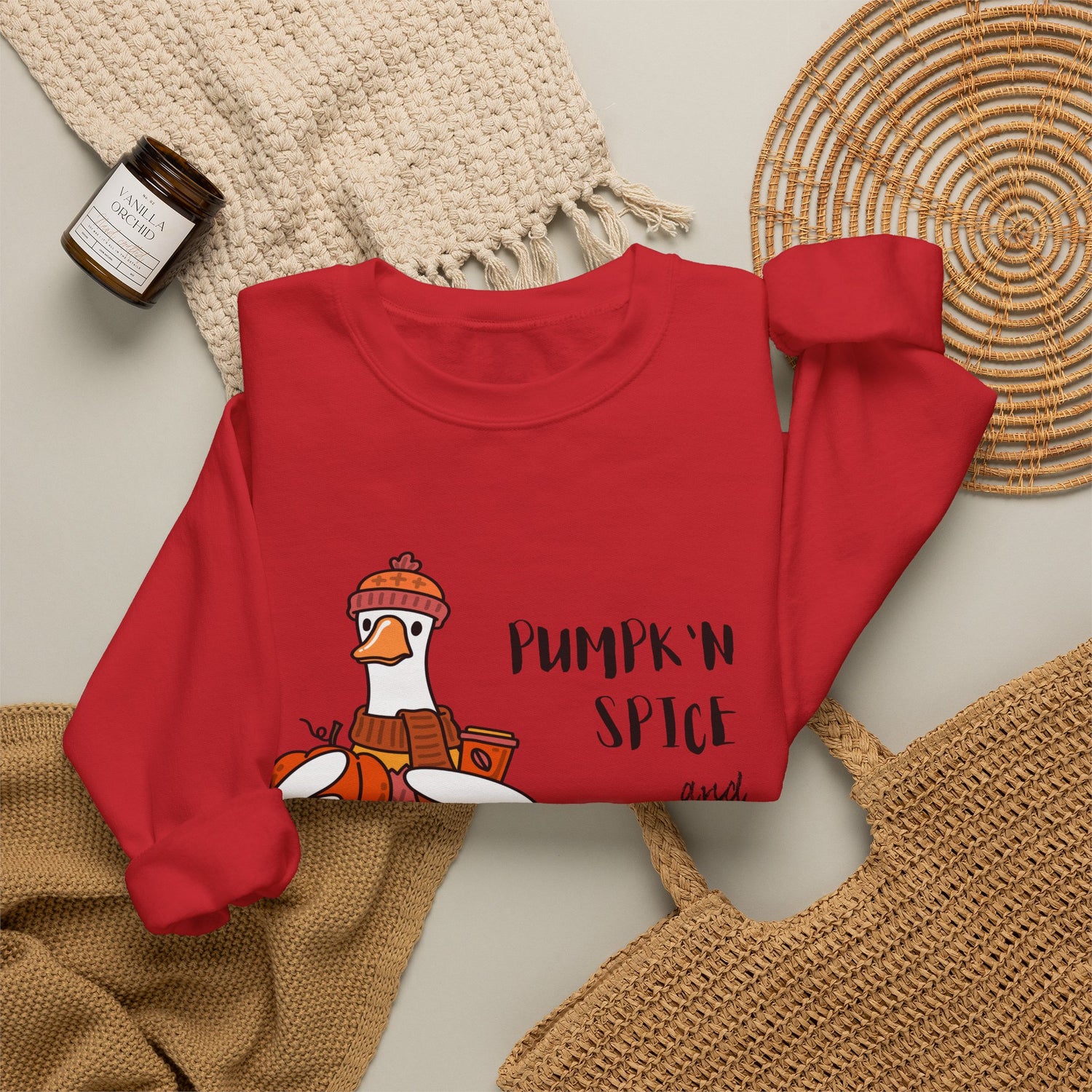 Pumpkin Spice and Everything Nice Shirt, Cute Fall Duck Tee, Cozy Autumn Coffee Lover Gift, PSL Season Sweater Weather Top
