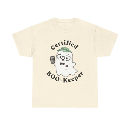 Certified BOO-Keeper T-Shirt — Cute Ghost Halloween Tee for Kids &amp; Adults