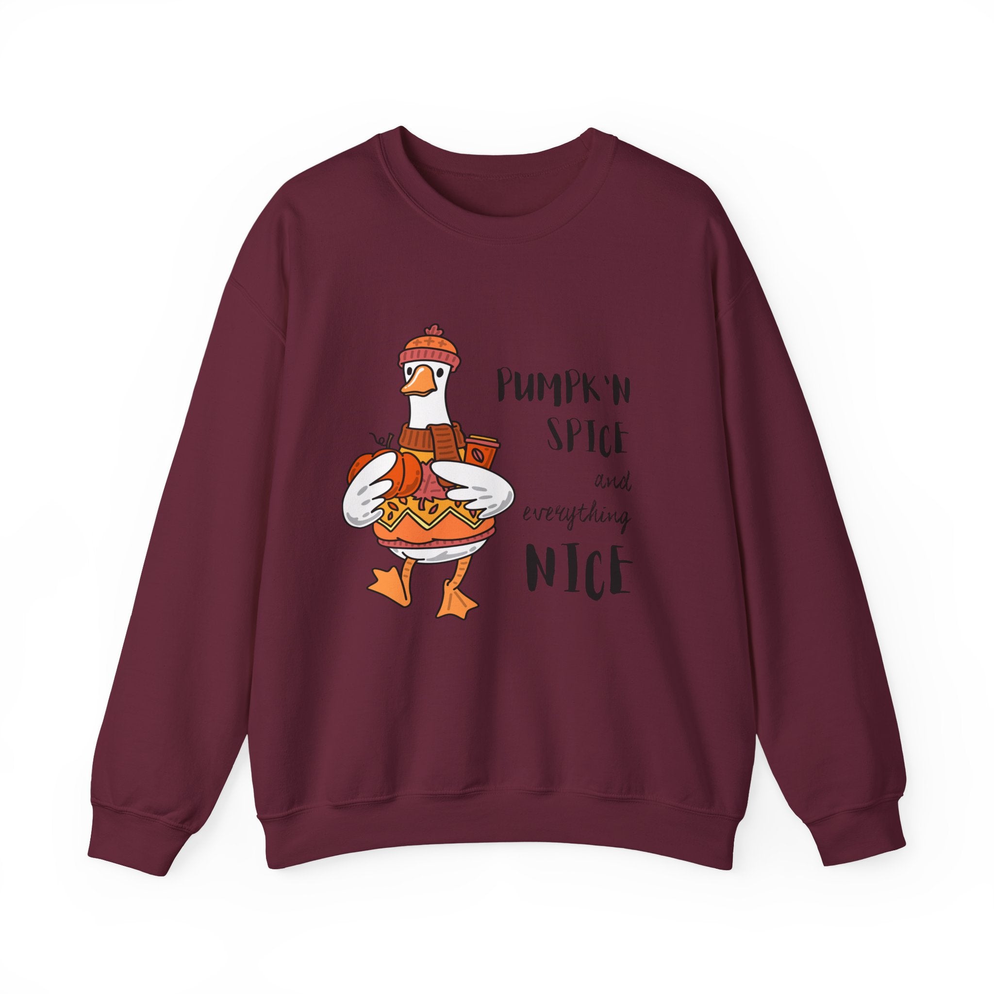 Pumpkin Spice and Everything Nice Shirt, Cute Fall Duck Tee, Cozy Autumn Coffee Lover Gift, PSL Season Sweater Weather Top