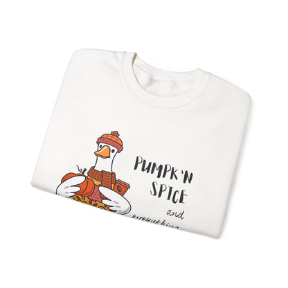 Pumpkin Spice and Everything Nice Shirt, Cute Fall Duck Tee, Cozy Autumn Coffee Lover Gift, PSL Season Sweater Weather Top