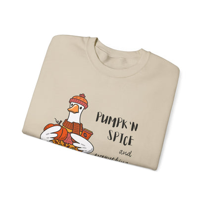 Pumpkin Spice and Everything Nice Shirt, Cute Fall Duck Tee, Cozy Autumn Coffee Lover Gift, PSL Season Sweater Weather Top