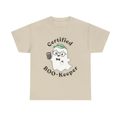 Certified BOO-Keeper T-Shirt — Cute Ghost Halloween Tee for Kids &amp; Adults